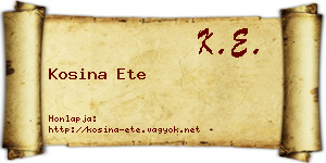 Kosina Ete névjegykártya